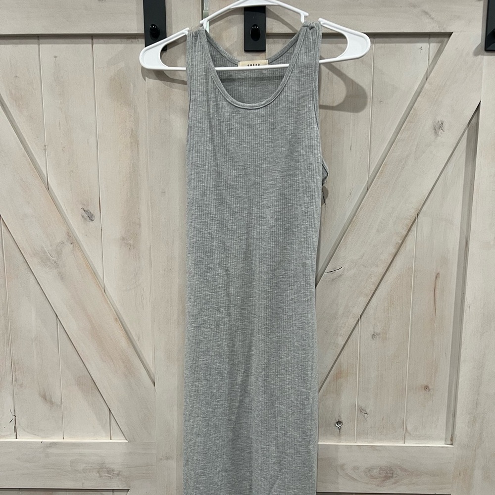 Grey midi cotton dress. Worn once. Great condition!